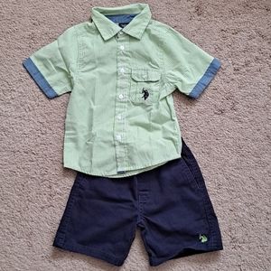 US Polo Assn 2 pc Toddler boys Shirt & shorts 2T